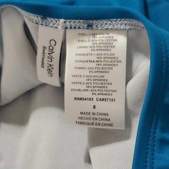 Calvin Klein Colorblocked Cross-Back One-Piece Swimsuit‎ size 8 new!!!! - Picture 7 of 7